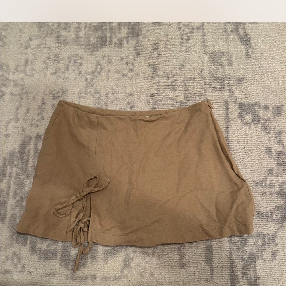 Elegant Tan Women's Linen Skort